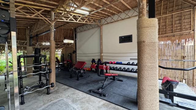 Fitness equipment in the outdoor gym at SHI Phangan