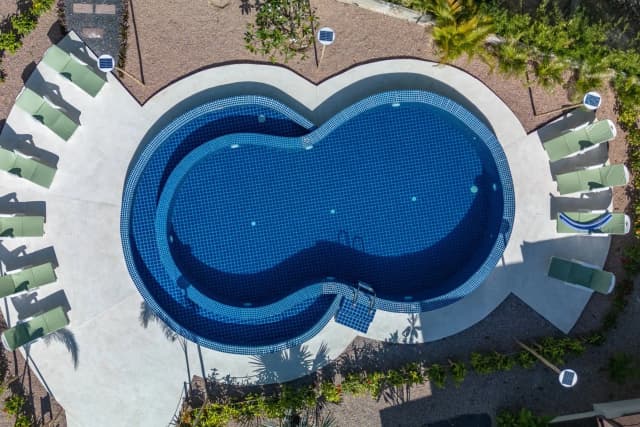 Top-down view of the swimming pool at SHI Phangan